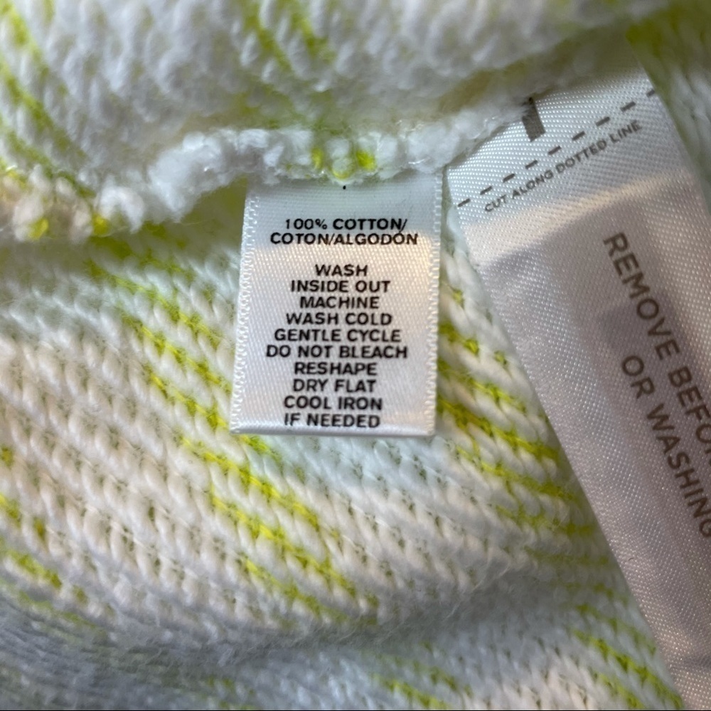 Lou&Grey White & YellowGreen Striped Waffle Knit Top - Picture 9 of 10